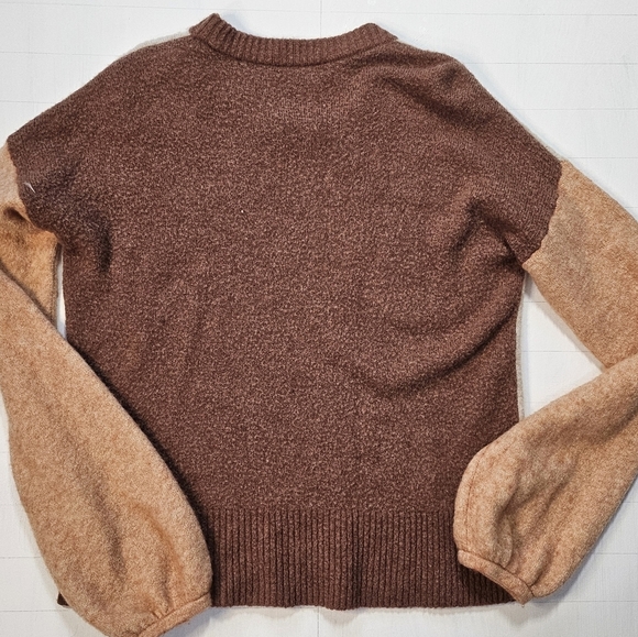 Madewell Two Tone Brown Cream sweater size Small - Picture 5 of 5
